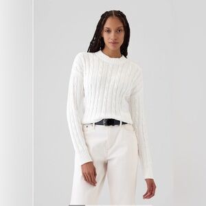 BNWT Gap Cable-Knit Cropped Sweater Off-White Size XL